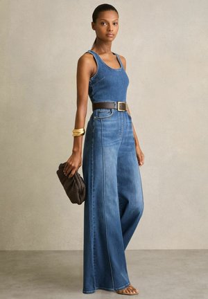 Reiss ROSE WIDE-LEG RACER-BACK - Lühikeste varrukatega bodi - indigo