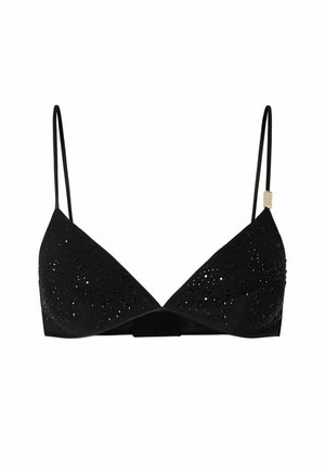 LIU JO, LIU JO TULLE TOP WITH JEWEL EMBROIDERY - Τριγωνικό σουτιέν - black