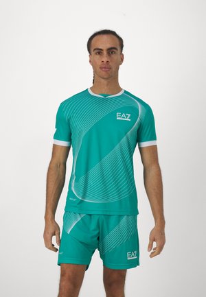 EA7 Emporio Armani TEE GRAPHIC - Sports T-shirts - spectra green