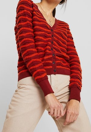 Cardigan - metallic red