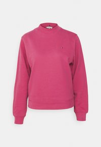 Roze katoenen sweatshirt met een geribde opstaande kraag, lange mouwen en een klein logodetail op de borst. Heeft een relaxed fit en geribde boorden.