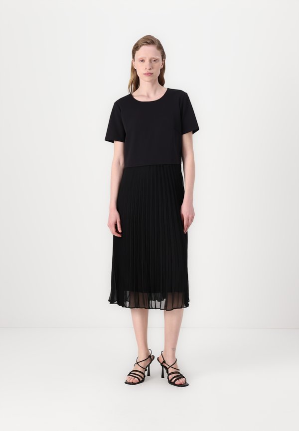 ROUND NECK PLEATED MIDI SKIRT - Day dress