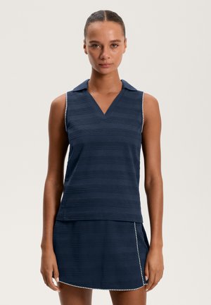 JACQUARD SLEEVELESS POLO - Bluză polo - dark blue