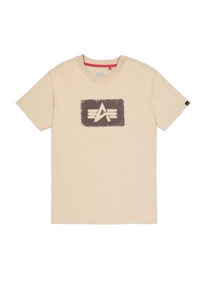 Alpha Industries, Print T-shirt - organic beige