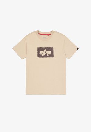Alpha Industries, Print T-shirt - organic beige