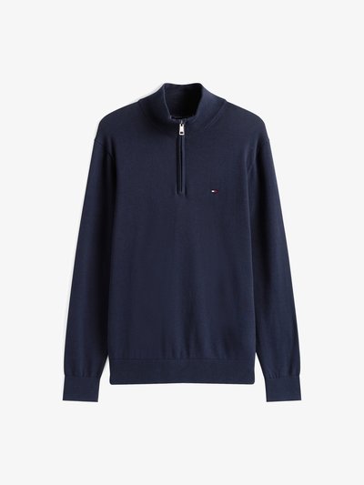 QUARTER ZIP MOCK NECK JUMPER - Pullover - desert sky