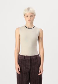 Abercrombie & Fitch LUXELOFT BARE BODYSUIT  - Top - taupe grey/black beauty