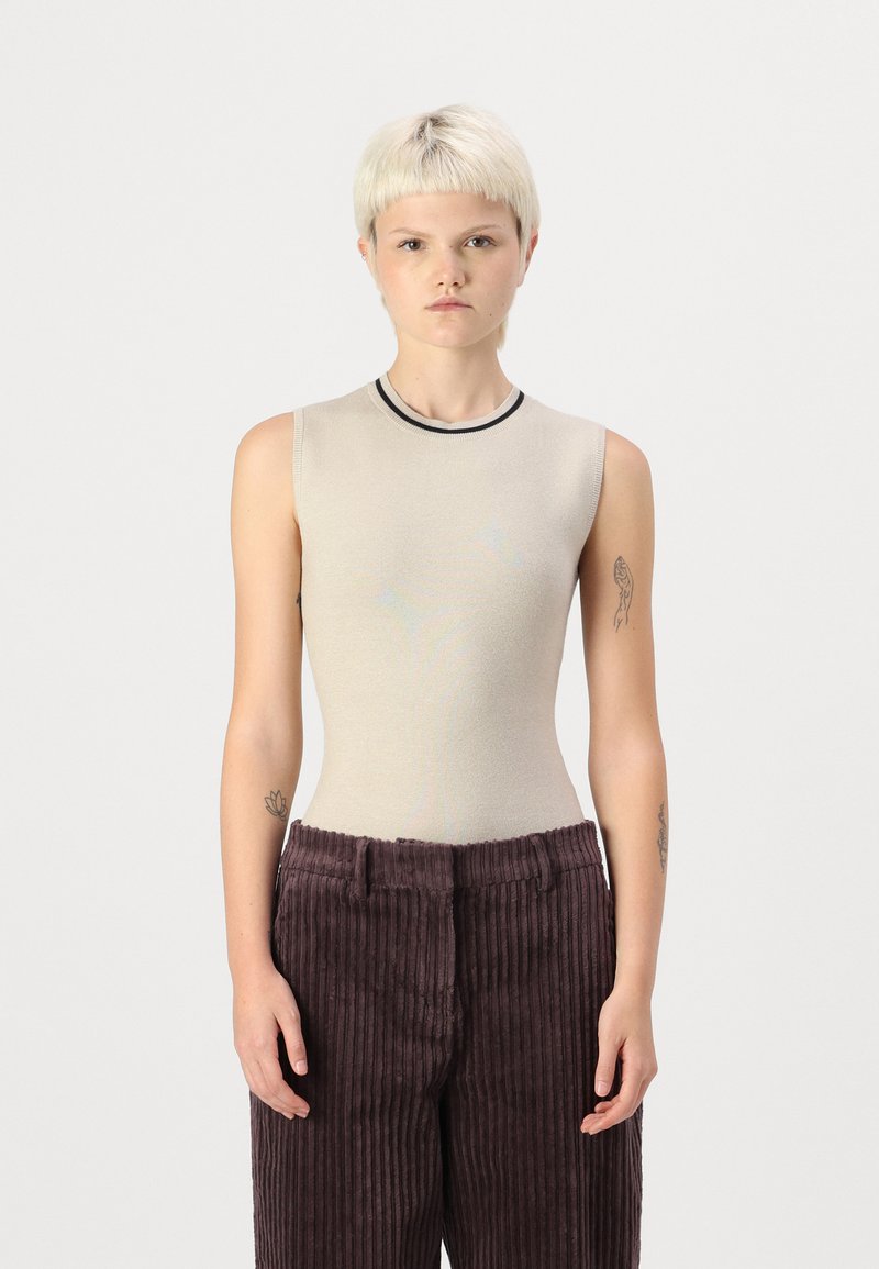 Abercrombie & Fitch LUXELOFT BARE BODYSUIT  - Top - taupe grey/black beauty