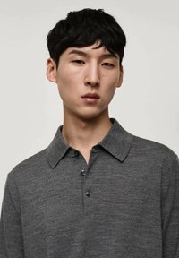 Mango Polo majica - mottled dark grey