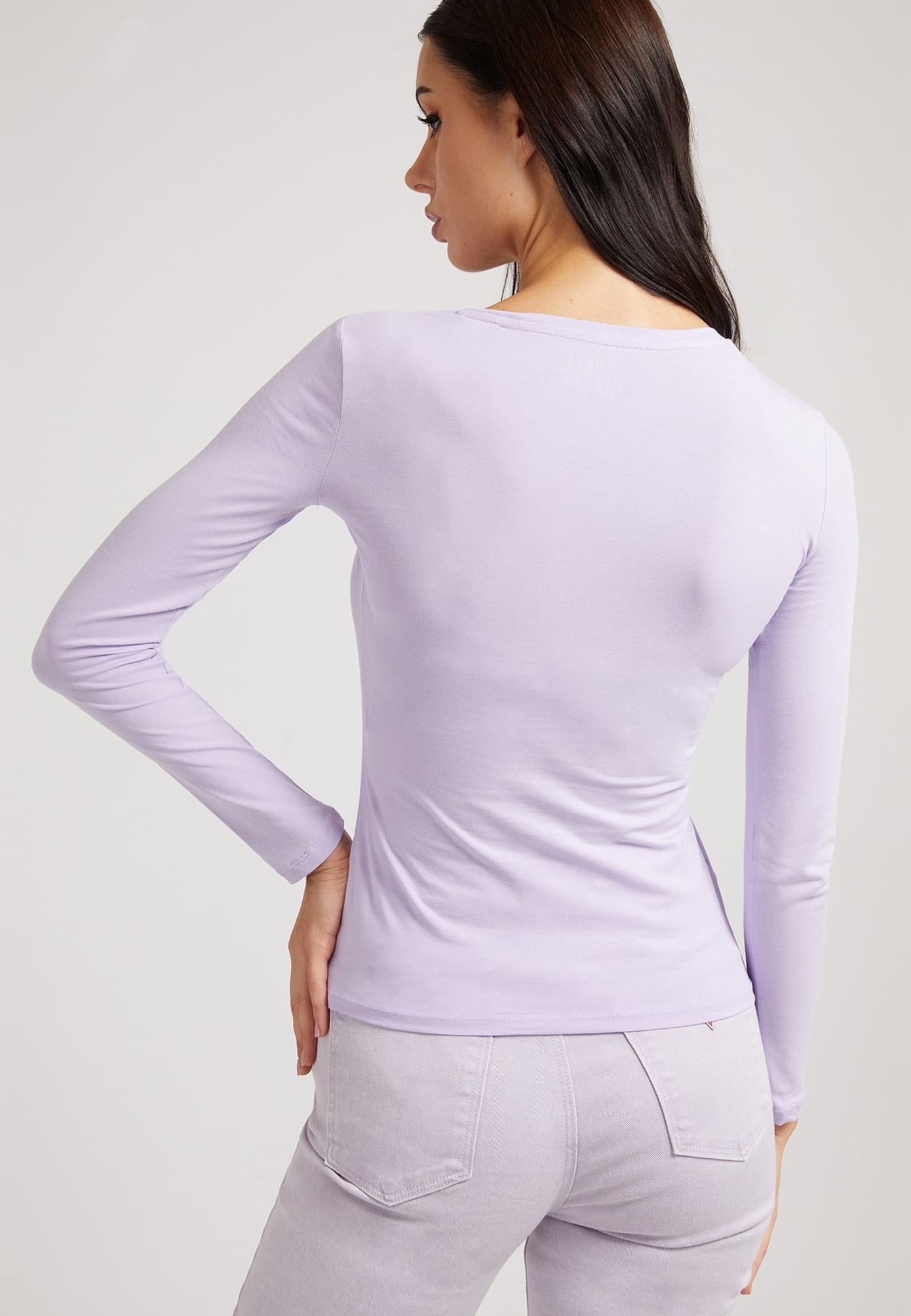 Guess Damen T-Shirt Frontlogo lila, Größe S