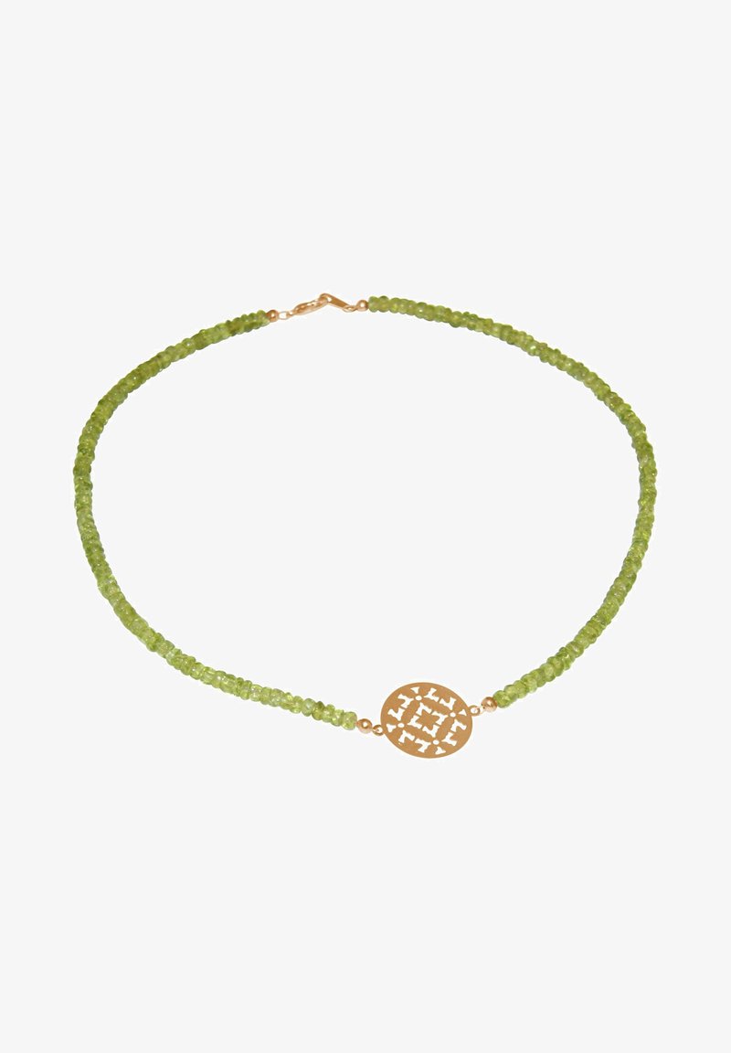 Gemshine YOGA MANDALA UND PERIDOT EDELSTEINE - Collier - gold coloured