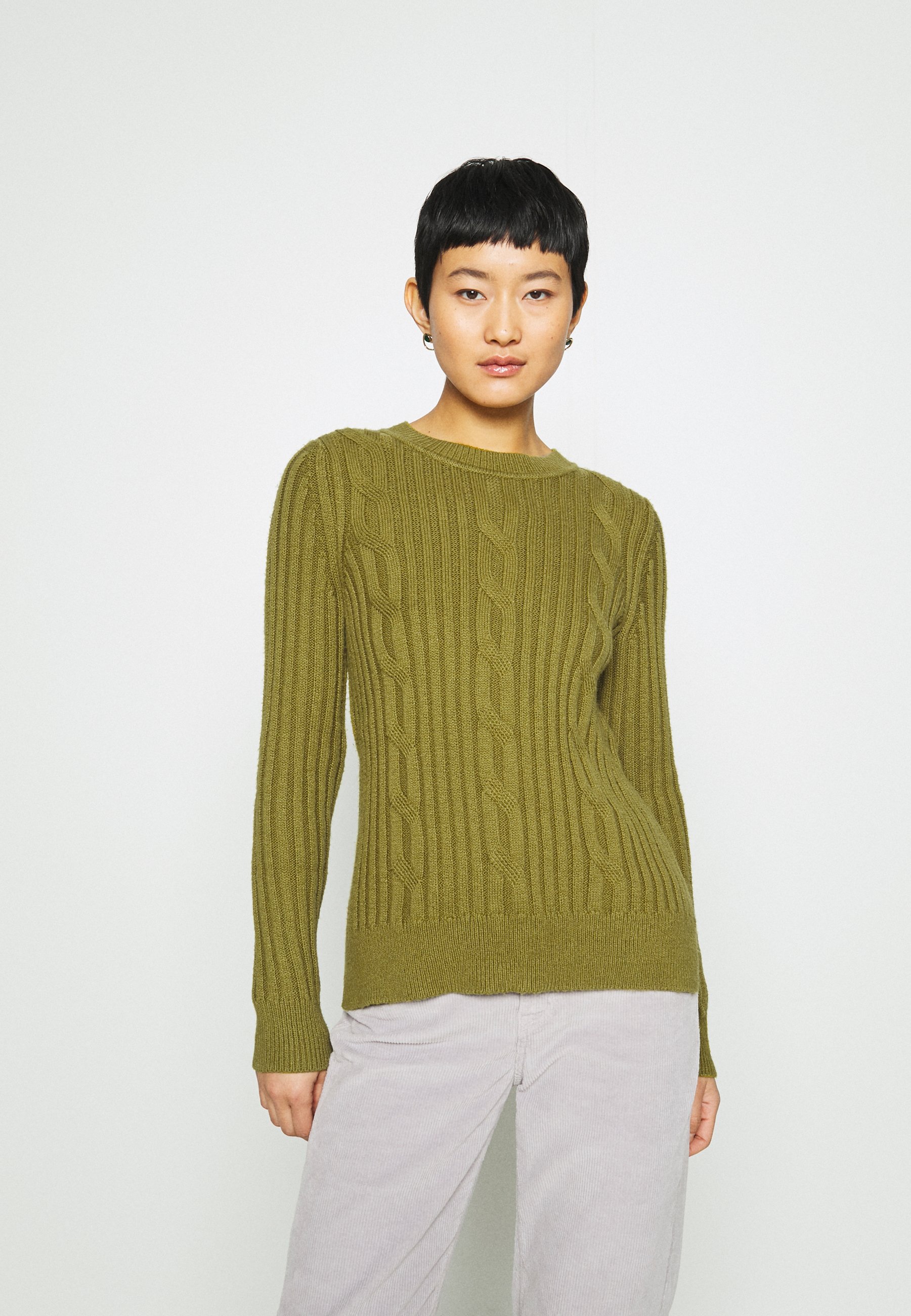 Banana Republic DOORBUSTER CREW CABLE - Jumper - cargo olive/khaki - Zalando .co.uk