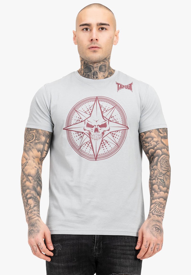 Tapout TAPOUT NORMALE PASSFORM SKRAPE - Majica kratkih rukava s printom - grey red