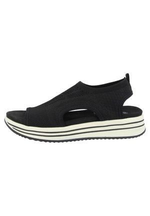 Sandalen met plateauzool - black