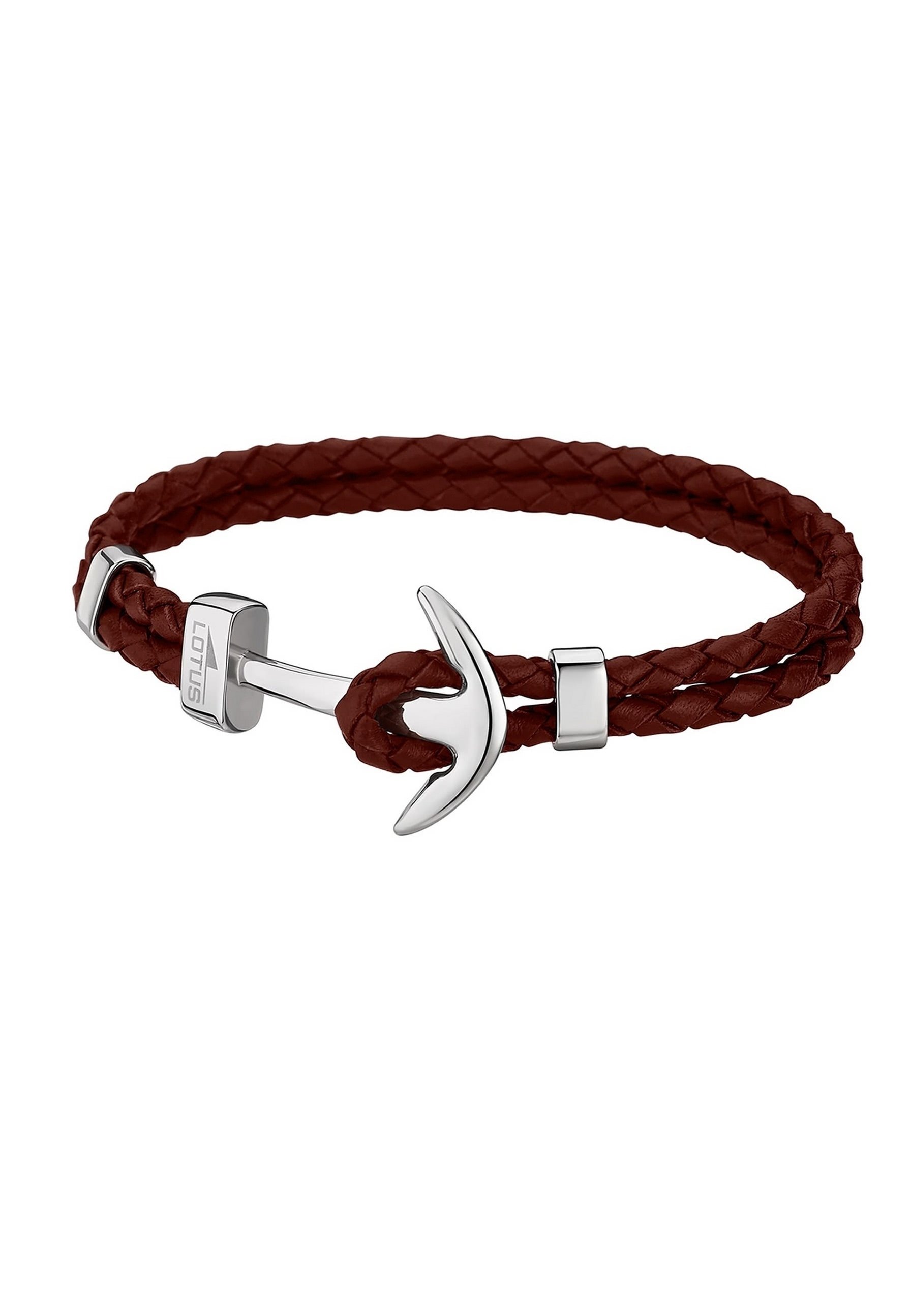 Lotus Style Herrenarmband Aus Edelstahl & Leder – Silber/braun, 21,5 Cm Durchmesser – Modell LS2141-2/4