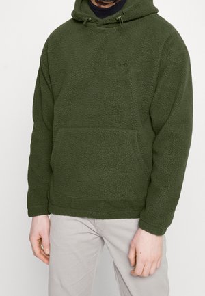 Felpa con cappuccio - mottled olive
