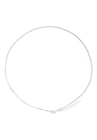 Collana in argento con un design liscio e arrotondato, dotata di chiusura a molla e lunghezza regolabile con anelli estensibili.