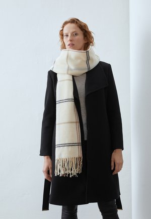 Scarf - off-white,brown,blue