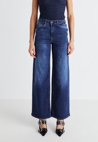 JDY - JDYFELINA FINA  - Wide leg - dark blue denim Miniatyrbilde 1