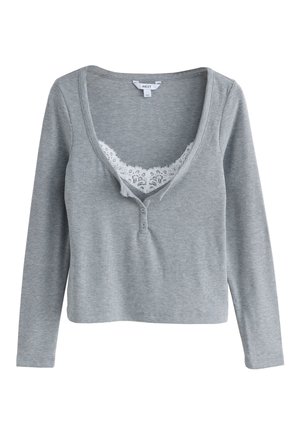 Next, REGULAR FIT - TRIM HENLEY - Langærmet T-shirt - grey