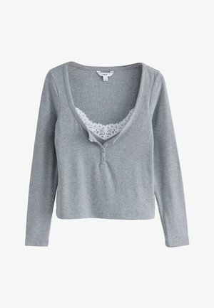 Next, REGULAR FIT - TRIM HENLEY - Pikkade varrukatega topp - grey