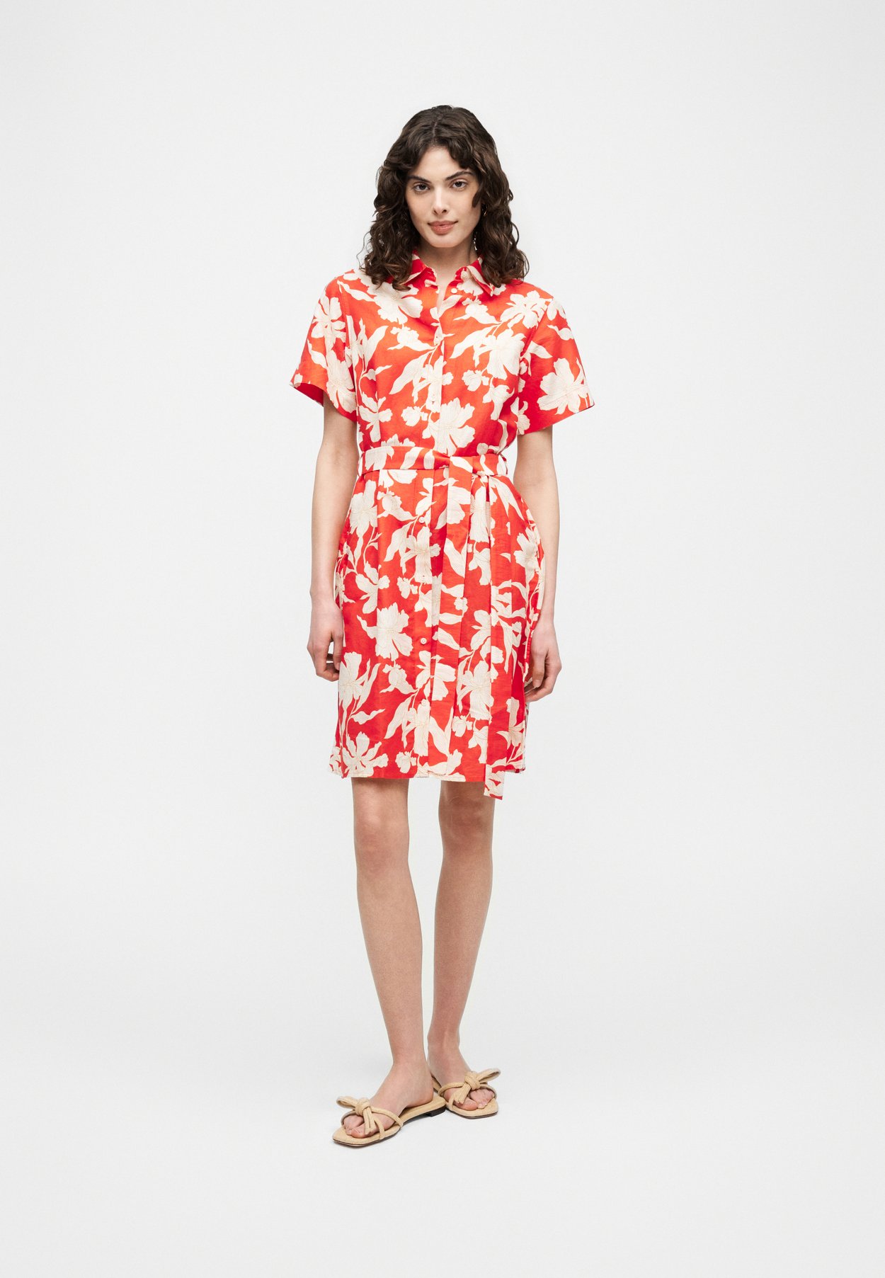 FLORAL PRINT SHIRT DRESS