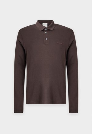 Calvin Klein, SLIM SUPIMA LOGO PATCH  - Блуза с дълги ръкави - black coffee