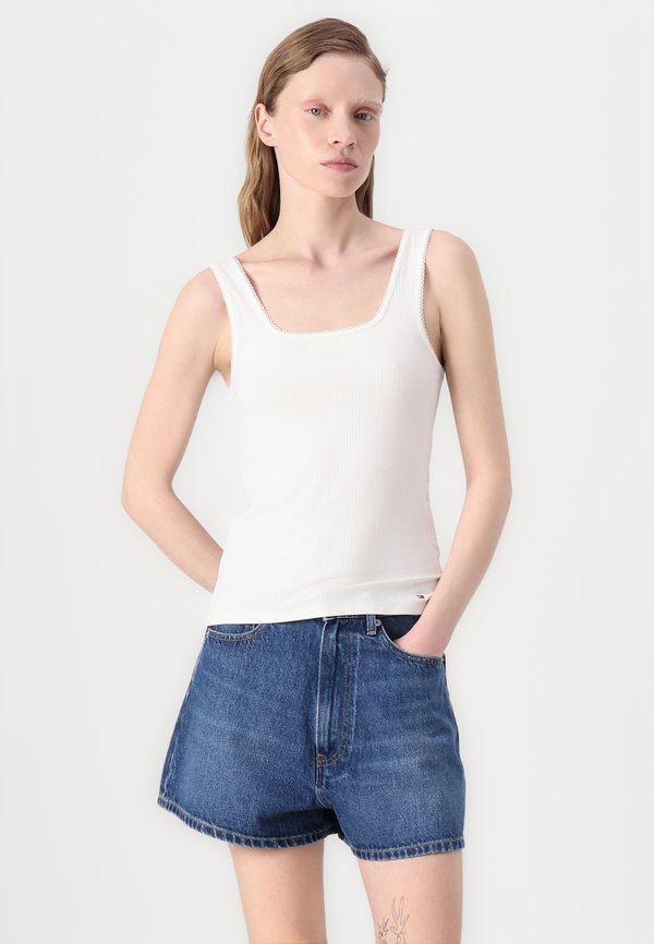 SLIM SQUARE TANK - Top - ecru4