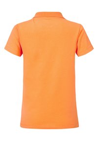 Korte mouwen polo shirt in fel oranje, gemaakt van katoen. Heeft een textuurstof en een geribde kraag, met een eenvoudige achterkant.
