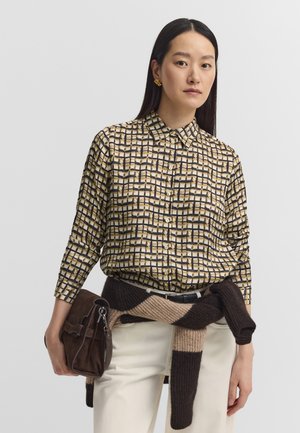 bugatti, PRINT - Button-down blouse - cognac