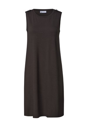 Street One, KNIELANGES KLEID MIT RUNDHALS UND KNOPFDETAIL - Robe en jersey - black coffee