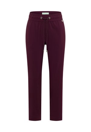 Pantaloni casual viola scuro con coulisse in vita, elastico in vita e gambe rastremate, progettati per una vestibilità comoda.