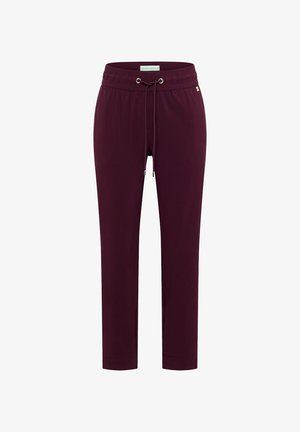 Pantaloni casual viola scuro con coulisse in vita, elastico in vita e gambe rastremate, progettati per una vestibilità comoda.