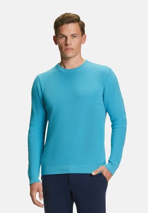 FALKE, Basic Crew Neck Cotton Structure - Strickpullover - azzurro
