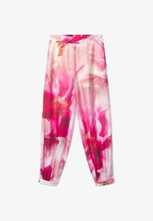 Calliope, PANTALONE LUNGO FIORI - Pantalon classique - var rosa vivo