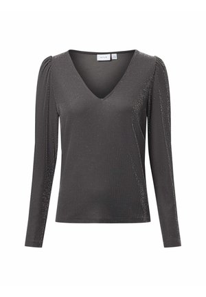 MIT VIELEINAS V-AUSSCHNITT - T-shirt à manches longues - rot silber - 0002