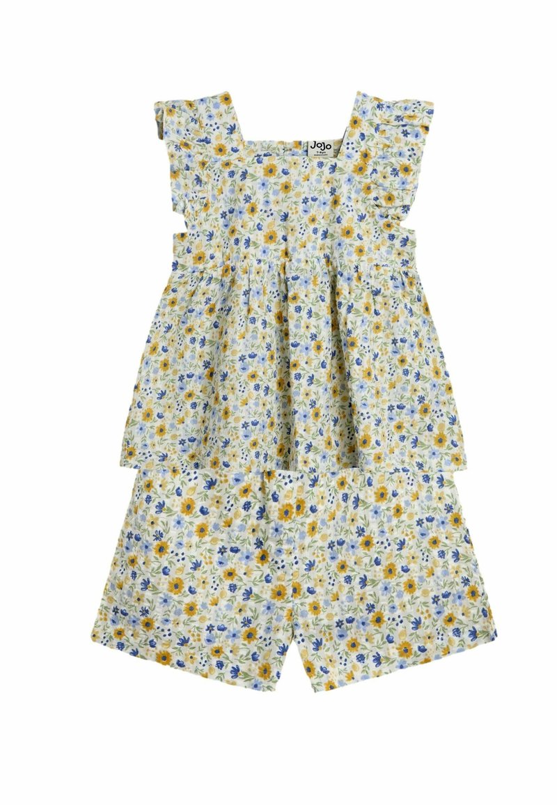 JoJo Maman Bébé REGULAR FIT - FRILL SHOULDER SET 2 PIECE  - Šorti - white floral