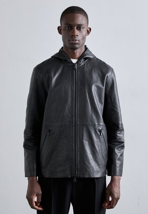 HADLEY HOODY JACKET - Lederjacke - black