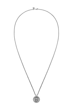 STRUCTURED COIN MOON - Necklace - silberfarben