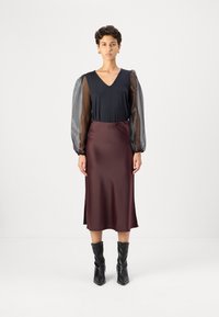 YAS YASPELLA MIDI SKIRT - A-silueta svārki - decadent chocolate