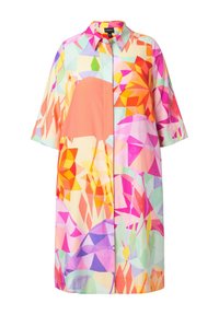 Ulla Popken FLAMINGO PRINT 3/4 SLEEVE BUTTON DOWN - Blousejurk - lavender