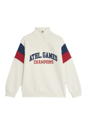 FUNNEL NECK  ZIP BACK GRAPHIC - Sweatshirt - ecru