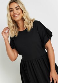 Yours Clothing FRILL SLEEVE    - Jerseyklänning - black