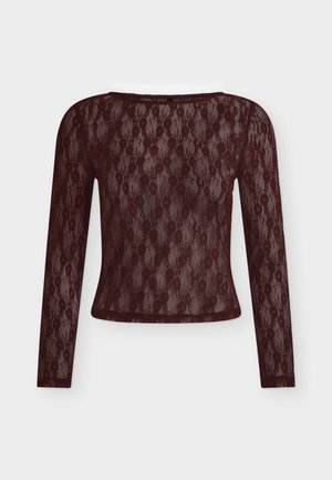 ONLY, ONLNIKITA L/S BOATNECK LACE TOP BOX JRS - Blusa - decadent chocolate