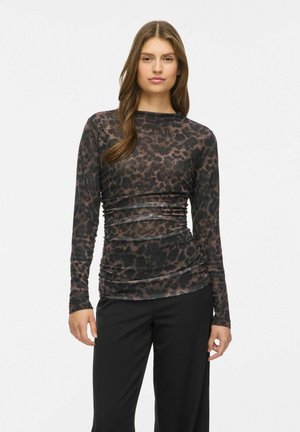 VILA, VIFUNDA PRI O-NECK L/S TOP - Блуза - coffee bean