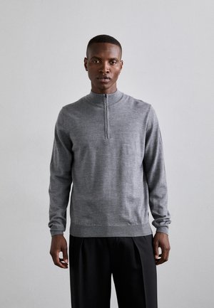 J.LINDEBERG KIYAN QUARTER ZIP - Trui - mid grey melange