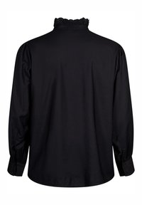 Zizzi MIT RUFFLES - Nööpidega pluus - black