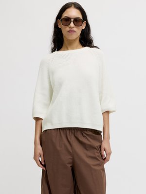 JJXX JXMARGE TWIST CREW NECK - Strickpullover - snow white