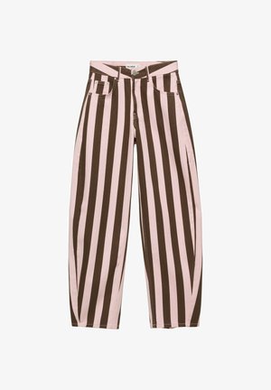 PULL&BEAR, STRIPED BARREL - JEANS - Wide Leg - light pink