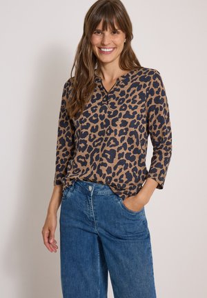 Cecil, 3/4-ARM SHIRT MIT SPLIT NECK UND LEO-MUSTER - T-shirt à manches longues - creamy mocha